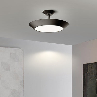 Modern Minimalist Round Drum LED Semi-Flush Mount Ceiling Light