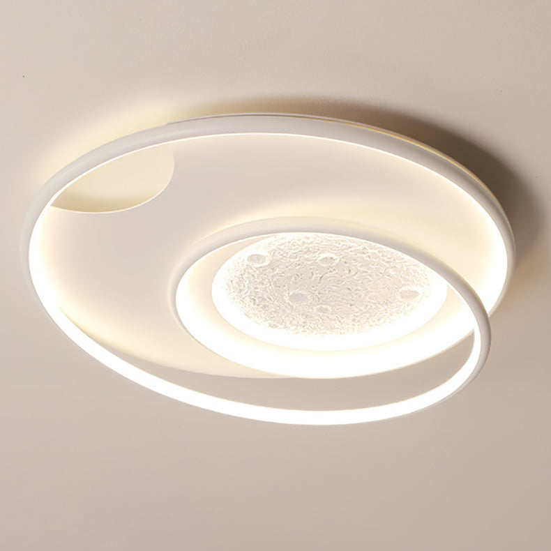 Plafonnier LED en aluminium, résine et silicone, rond minimaliste moderne, pour chambre à coucher 