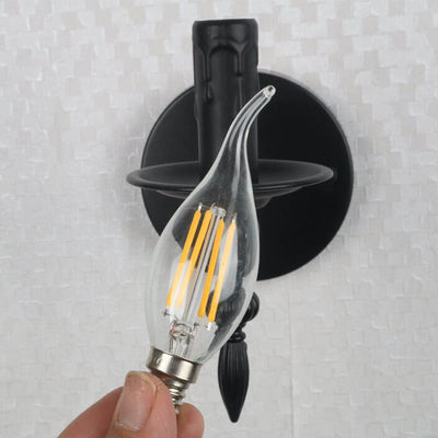 Industrial Creative Minimalist Iron Candle 1-Light Wall Sconce Lamp