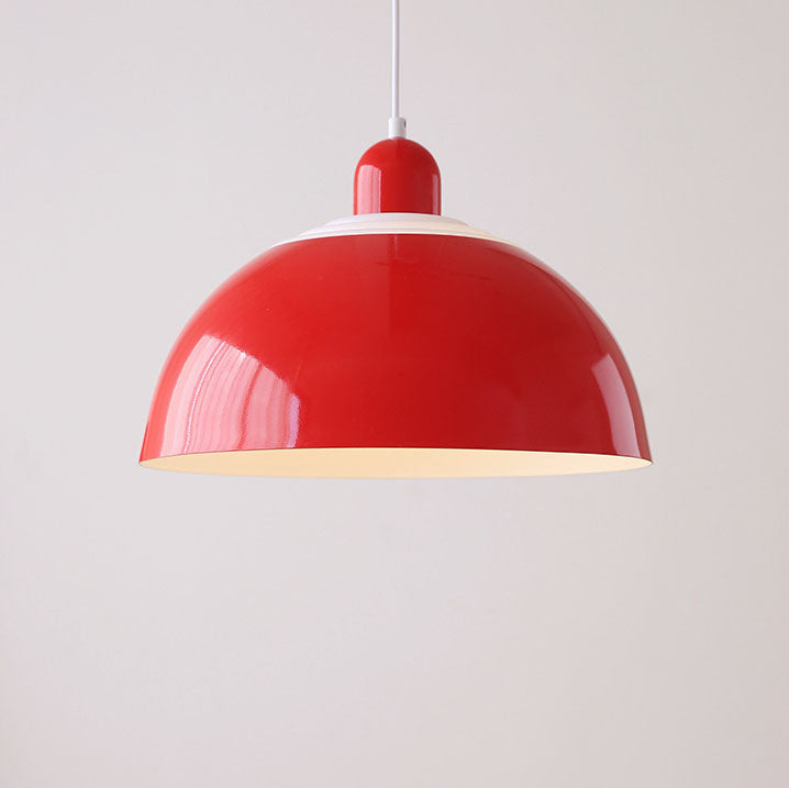 Contemporary Scandinavian Round Iron PVC 1-Light Pendant Light For Dining Room