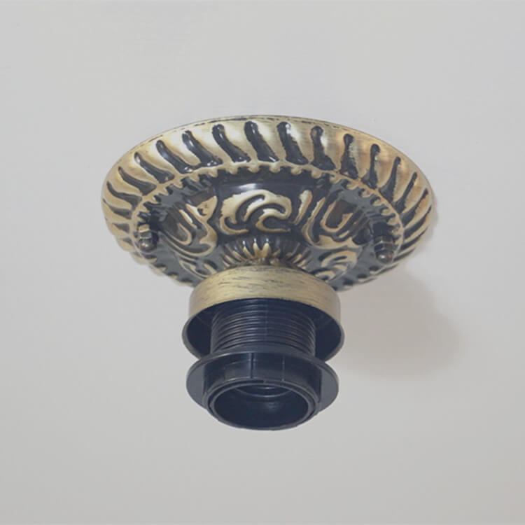 Tiffany Mediterrane Buntglas-Kuppel 1-Licht Semi-Flush-Montage Deckenleuchte 
