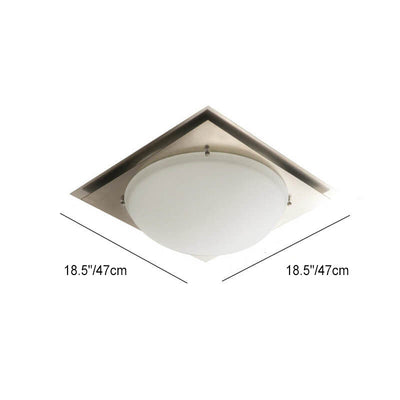 French Minimalist Iron Dome Glass LED Flush Mount Ceiling Light