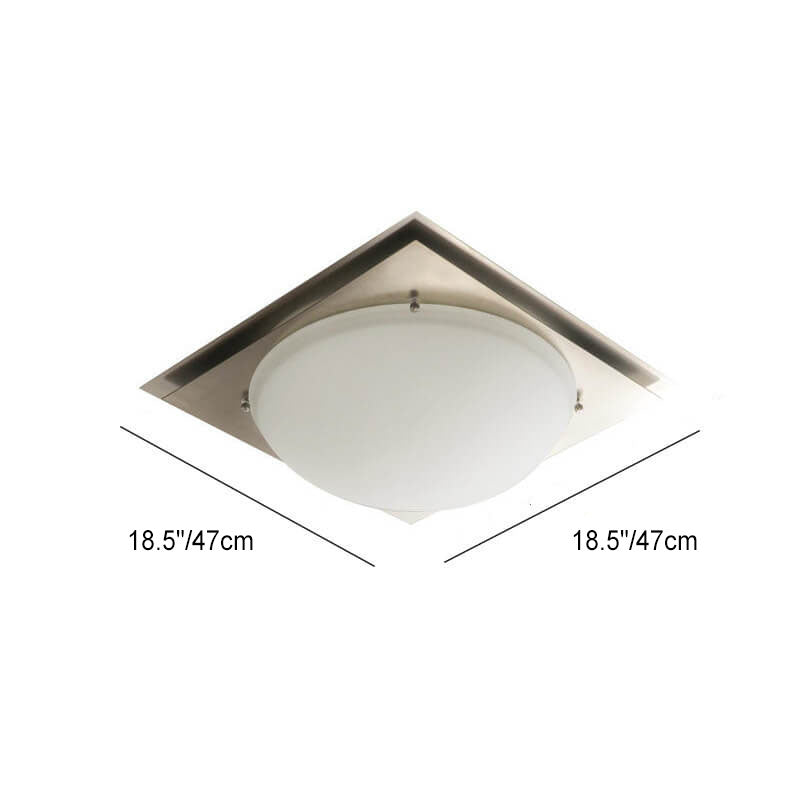French Minimalist Iron Dome Glass LED Flush Mount Ceiling Light