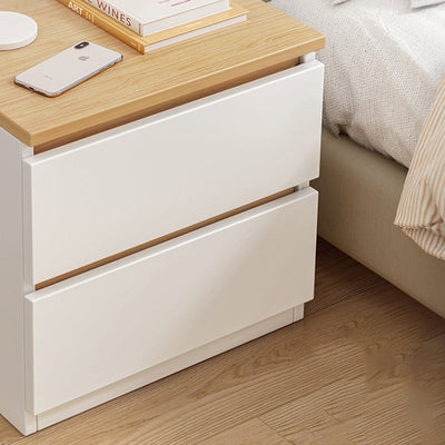 Mesita de noche rectangular minimalista moderna con panel de densidad de 2/3 cajones para el dormitorio 