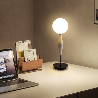 Modern Simple Wrought Iron Glass Sphere 1-Light Table Lamp