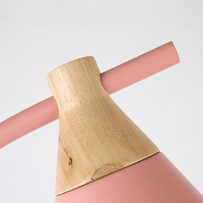 Lampadaire sur pied à 1 lumière avec abat-jour conique macaron créatif nordique 