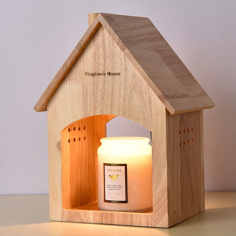 Contemporary Creative House Design Log Wood 1- Light Melting Wax Table Lamp For Bedroom