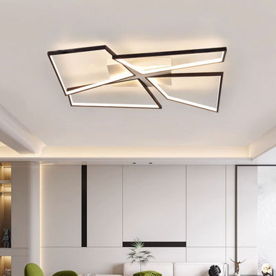 Moderne minimalistische Dreieck Patchwork Quadrat Rechteck Aluminium Eisen Silikon LED Unterputz Deckenleuchte für Schlafzimmer 