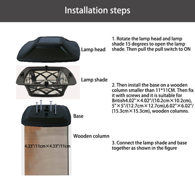 Contemporary Scandinavian Solar Waterproof Square PP LED Outdoor Light For Garden