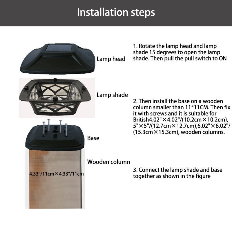 Contemporary Scandinavian Solar Waterproof Square PP LED Outdoor Light For Garden