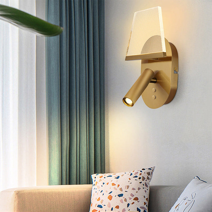 Applique Murale LED en Fer Acrylique Ovale Trapézoïdale Minimaliste Moderne pour Salon 