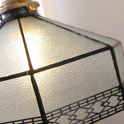 Japanese Minimalist Creative Glass Polygon 1-Light Pendant Light