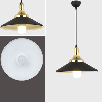 Contemporary Industrial Round Aluminum 1-Light Pendant Light For Living Room