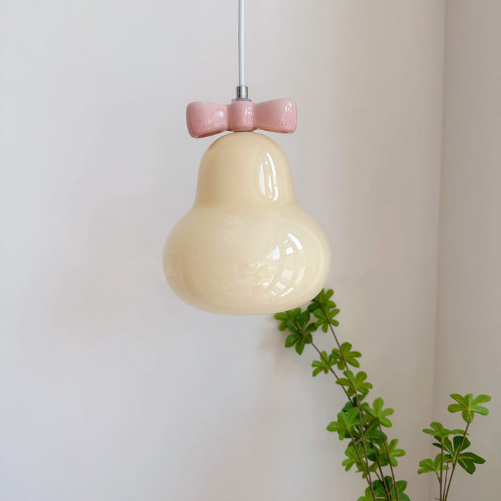Moderne Art déco Bow Bells Fer Céramique Verre Suspension 1 Lumière Pour Salon 