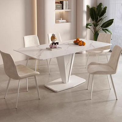 Chaise de salle à manger contemporaine en cuir scandinave en acier au carbone avec dossier carré incurvé en éponge pour salle à manger 
