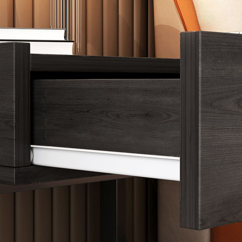 Modern Minimalist Rectangular MDF Steel Nightstand 1-Drawer For Bedroom