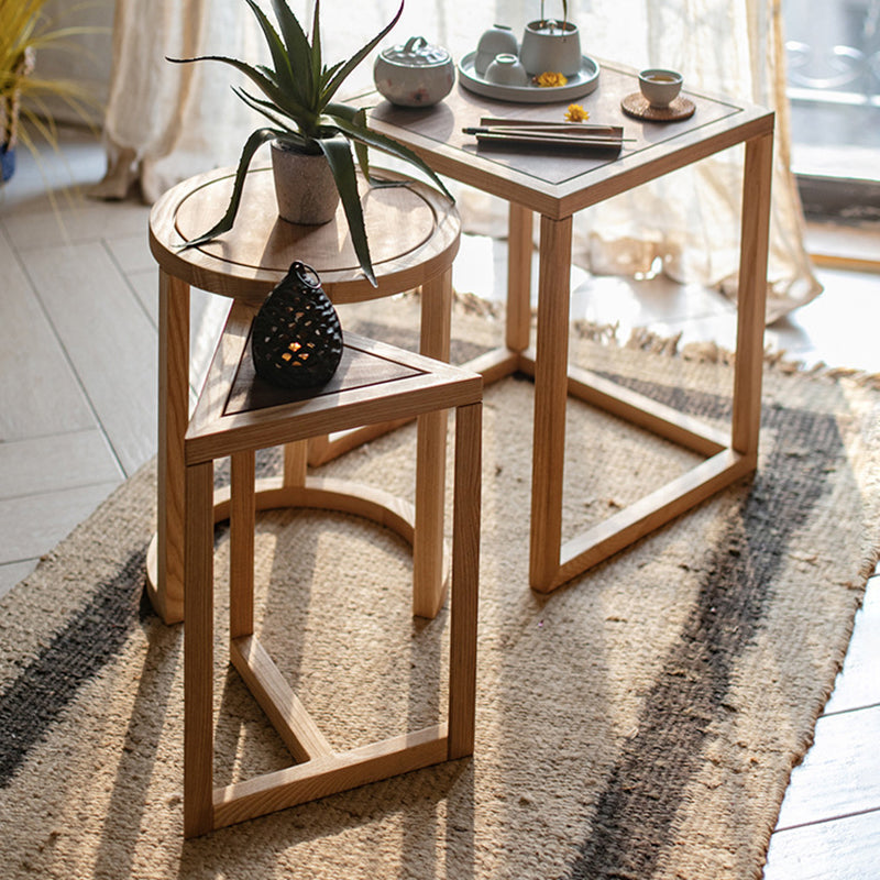 Moderne Einfachheit Runder Dreieckiger Quadratischer Holz-Beistelltisch für das Wohnzimmer 