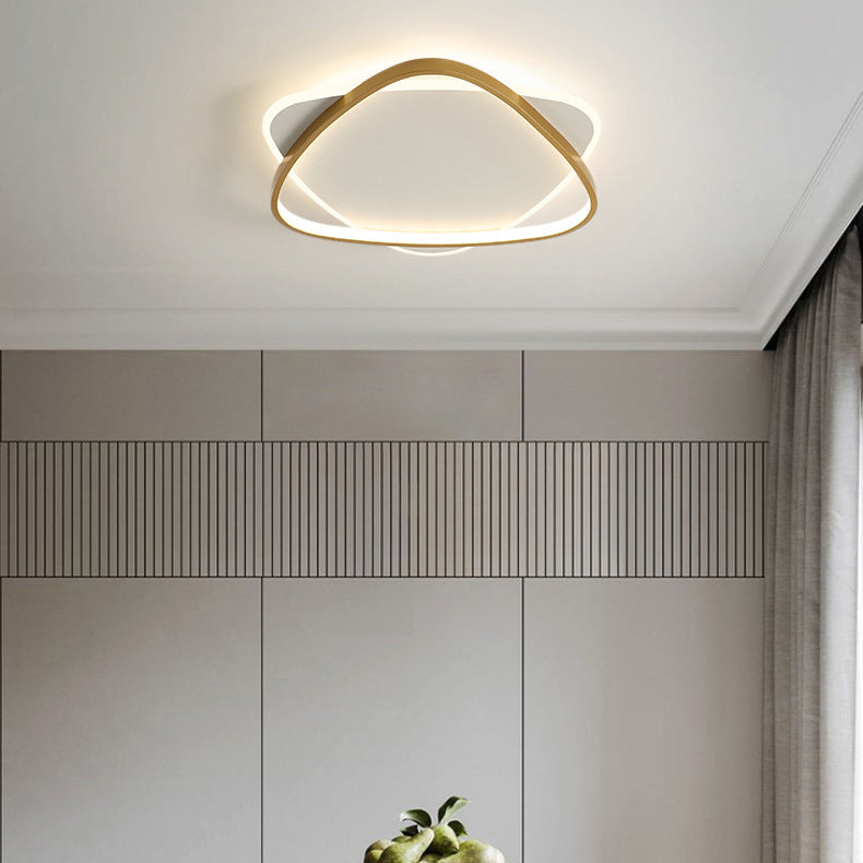Luz de techo LED de montaje empotrado de hierro acrílico triángulo minimalista moderno para dormitorio 