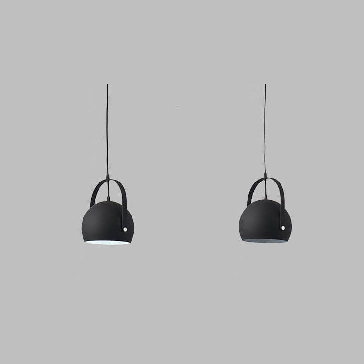 Contemporary Nordic Macaron Aluminum Semicircle 1-Light Pendant Light for Living Room
