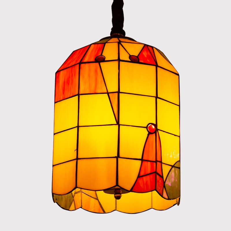 Moderna lámpara colgante de vidrio artístico creativo con jaula de 3 luces 