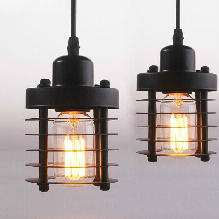Zeitgenössische industrielle Zylinder aushöhlen Eisen 1-Licht Pendelleuchte für Wohnzimmer 