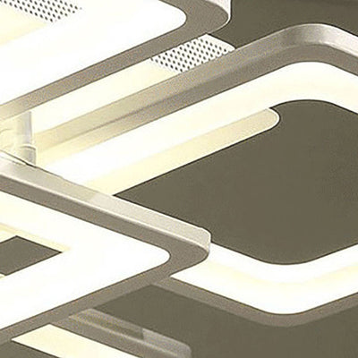 Moderne minimalistische quadratische Rechteckgitter-Hardware Acryl LED Semi-Flush Mount Deckenleuchte für Wohnzimmer 