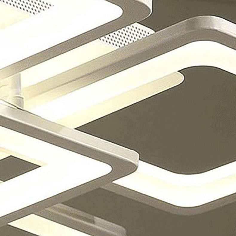 Moderne minimalistische quadratische Rechteckgitter-Hardware Acryl LED Semi-Flush Mount Deckenleuchte für Wohnzimmer 