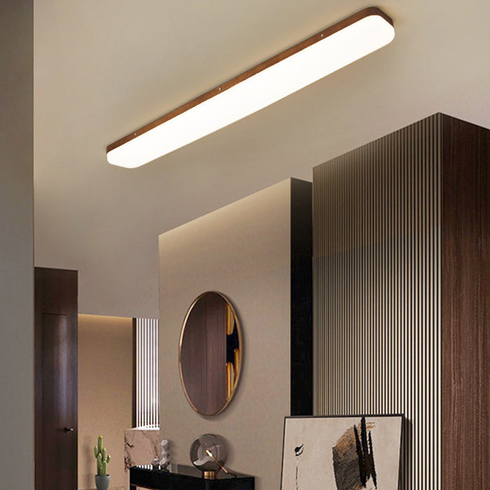 Moderne minimalistische Rechteck Eisen Acryl LED Unterputz Deckenleuchte für Wohnzimmer 