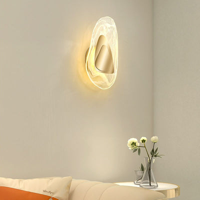 Contemporary Creative Irregular Oval Iron Crystal LED Wall Sconce Lamp For Bedroom