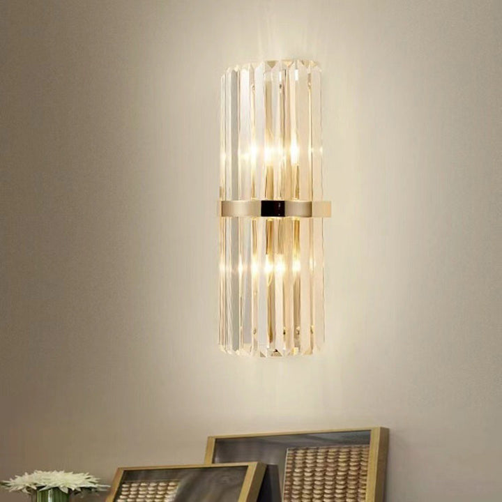 Contemporary Luxury Crystal Strip Stainless Steel 1-Light Wall Sconce Lamp For Bedroom