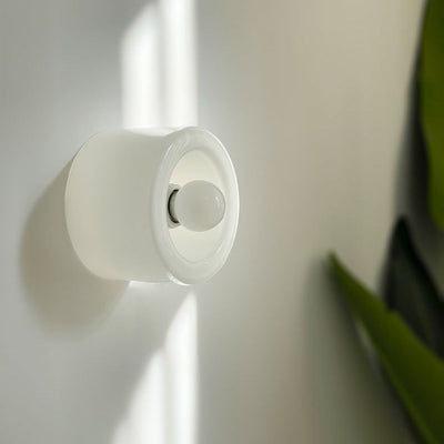 Moderne Mid-Century Runde Eisen Glas 1-Licht Wandleuchte Lampe für Wohnzimmer 