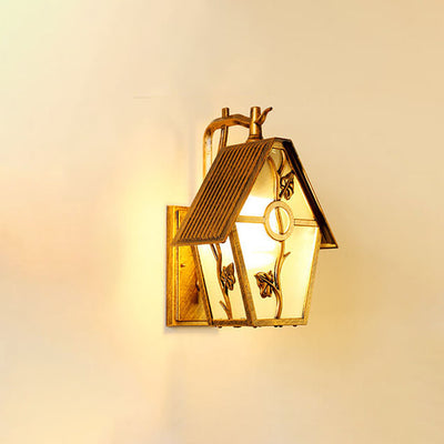 Applique murale extérieure rétro en aluminium étanche avec verre dépoli et 1 lumière 