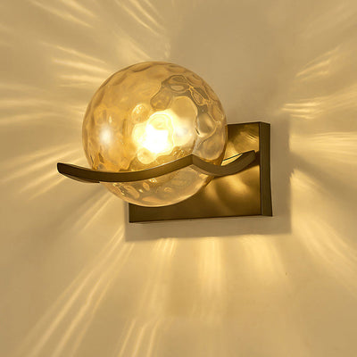 Moderne Einfachheit Eisen Wasser Muster Glas Ball Schatten 1-Licht Wand Leuchte Lampe Für Schlafzimmer 