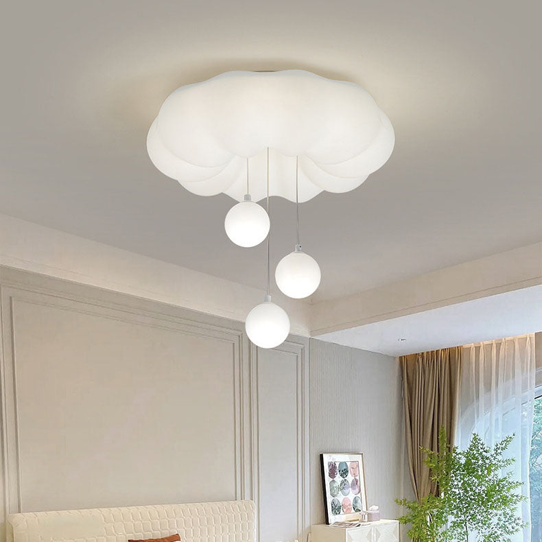 Moderne minimalistische Wolken sphärische Bogen Eisen Kunststoff LED Unterputz Deckenleuchte für Schlafzimmer 