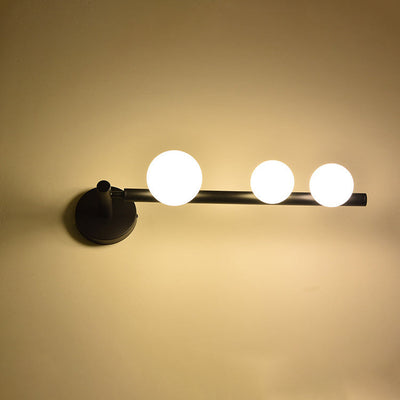 Zeitgenössische Mid-Century Hardware Streifen Glas Globe Ball Schatten 3-Licht Wand Leuchte Lampe für Wohnzimmer 