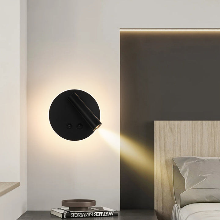 Applique murale LED rectangulaire ronde minimaliste moderne en fer et aluminium pour chambre 