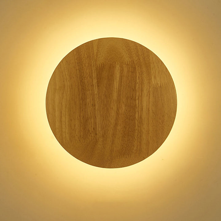 Lámpara de pared LED de madera ovalada irregular redonda minimalista moderna para sala de estar 