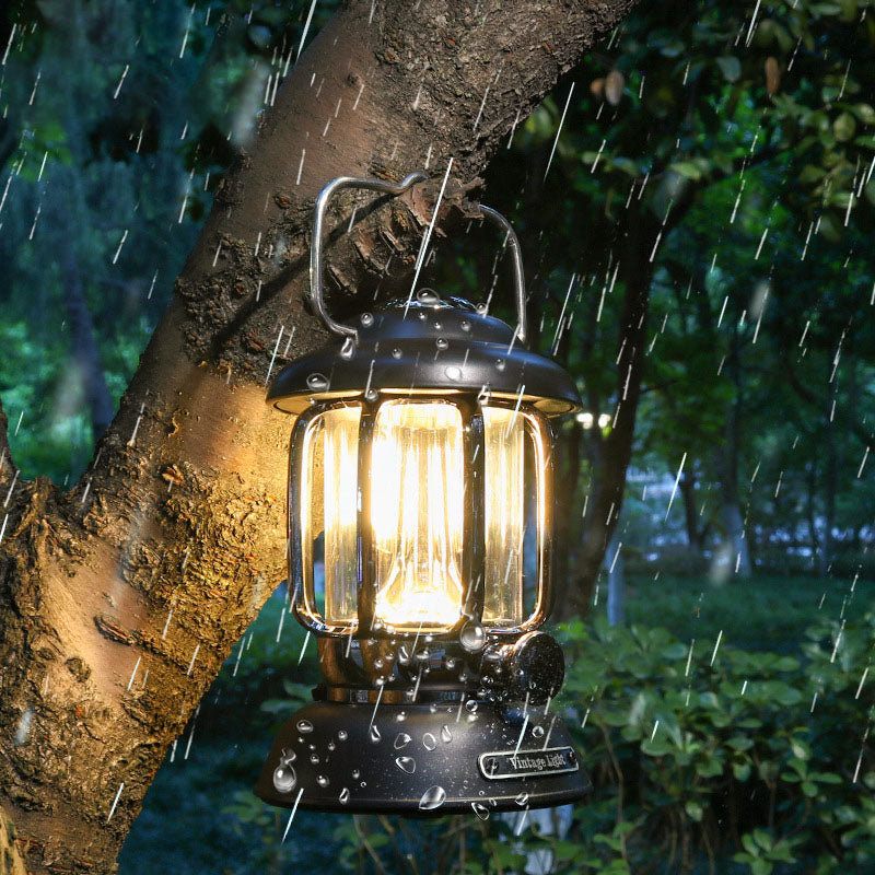 Luz de camping al aire libre USB LED ABS de hierro cilíndrico impermeable minimalista moderna para patio exterior 