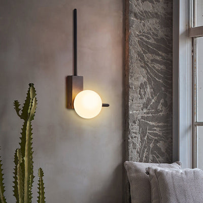 Nordic Modern Iron Geometric Line Ball 1-Light Wall Sconce Lamp