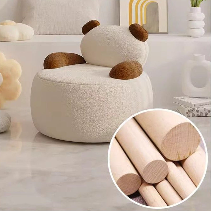 Coussin Rond Ours Créatif Contemporain en Laine d&
