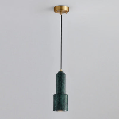 Nordic Light Luxus Messing Marmor Zylinder 1-Licht Pendelleuchte 