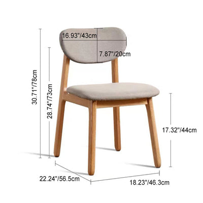 Chaise de salle à manger carrée en tissu bois éponge à simplicité moderne avec dossier pour salle à manger 