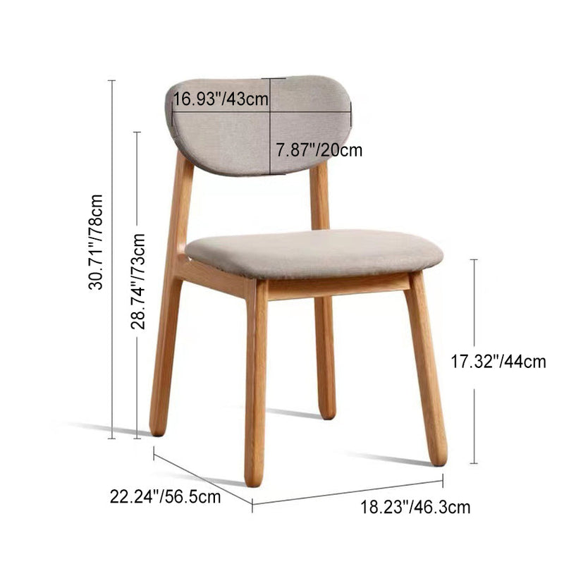 Chaise de salle à manger carrée en tissu bois éponge à simplicité moderne avec dossier pour salle à manger 