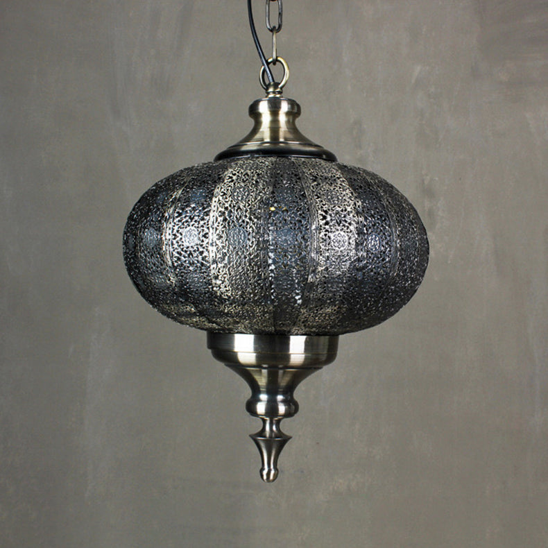 Lanterne coloniale traditionnelle en fer 1 lumière suspension pour salon 
