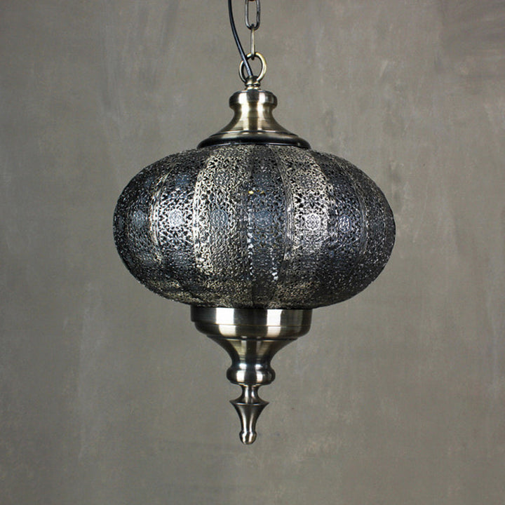 Lanterne coloniale traditionnelle en fer 1 lumière suspension pour salon 