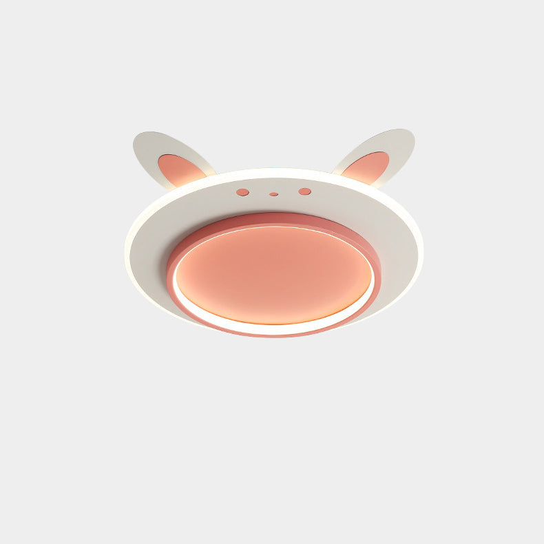 Moderne Einfachheit Kinder Eisen Acryl Kaninchen Runde LED Unterputz Deckenleuchte Für Schlafzimmer 