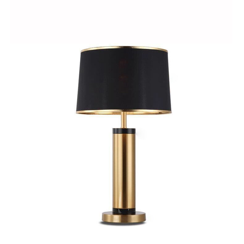 Moderne Übergangszylinder Eisengewebe 1-Licht Tischlampe für Wohnzimmer 