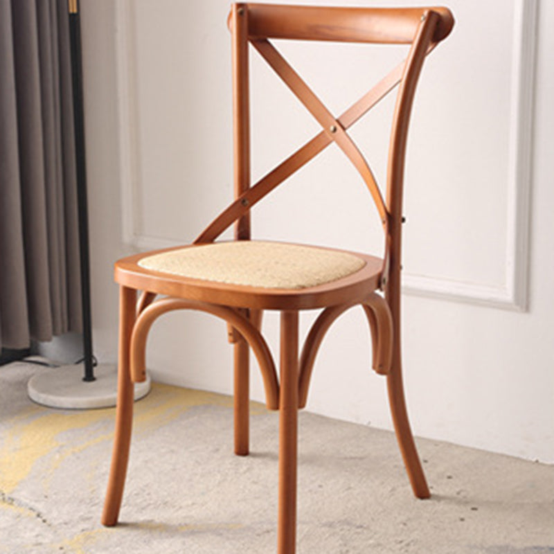 Dossier de chaise de salle à manger en rotin tissé rustique traditionnel en bois éponge rond rectangulaire 