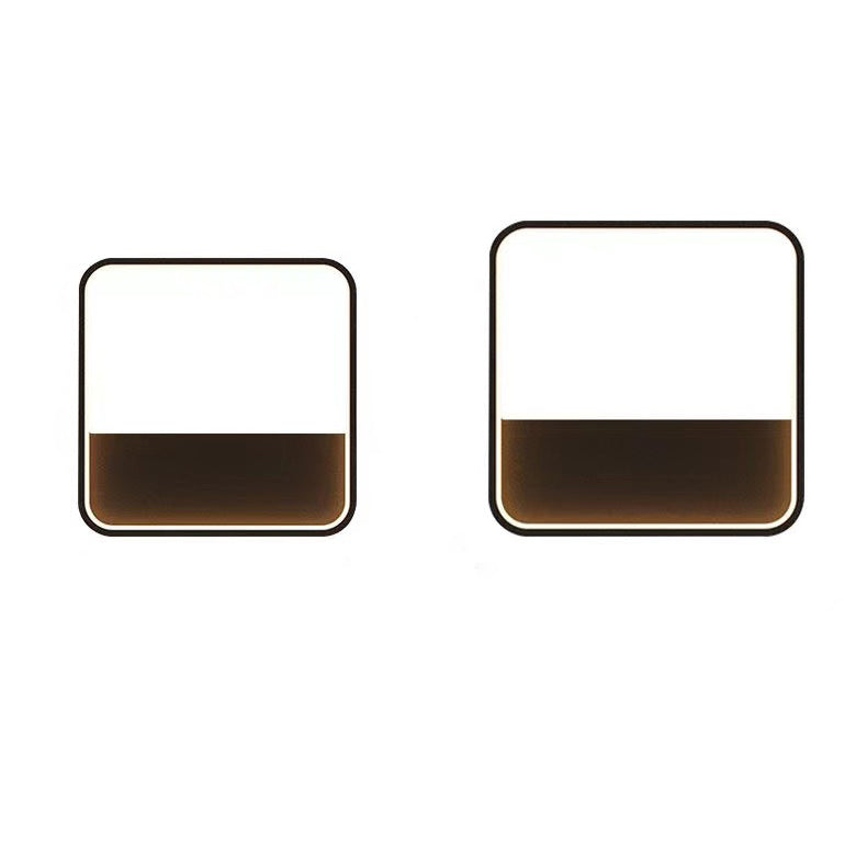 Aplique de pared LED impermeable para exterior con marco geométrico cuadrado de aluminio y acero inoxidable, estilo minimalista moderno, para jardín 
