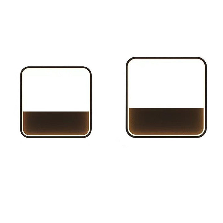 Aplique de pared LED impermeable para exterior con marco geométrico cuadrado de aluminio y acero inoxidable, estilo minimalista moderno, para jardín 
